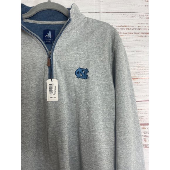 Johnnie-O Gray North Carolina Tar Heels 1/4 Zip Pullover sz Small NWT $128 - Picture 2 of 7